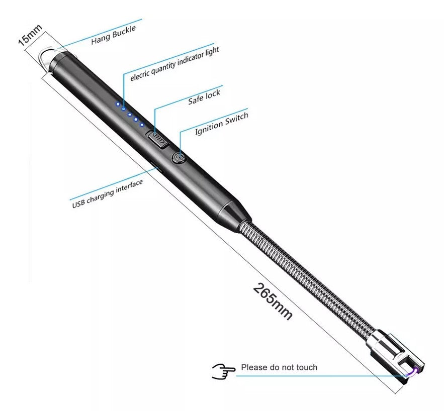 Encendedor  USB Recargable, Flexible y Anti Viento